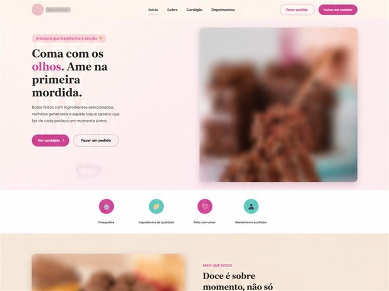 Prévia do site de uma doceteria
